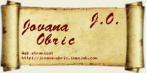 Jovana Obrić vizit kartica